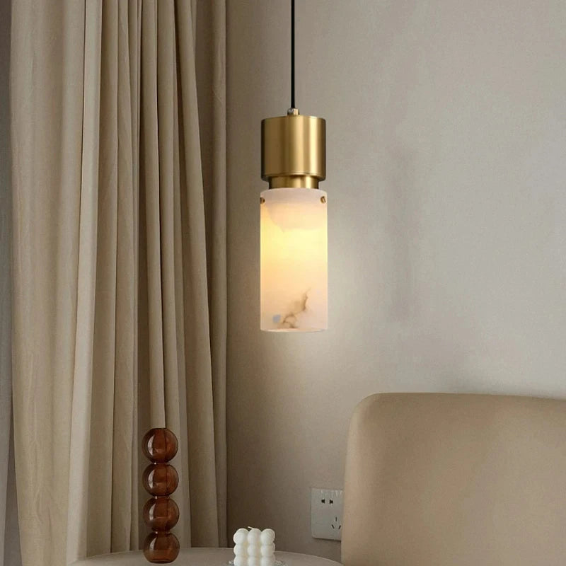 lustre en marbre naturel avec cordon réglable