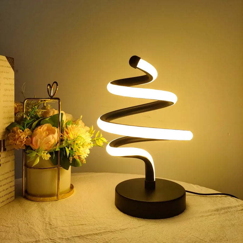 lampe de bureau créative en forme d'arbre de noël décorative usb