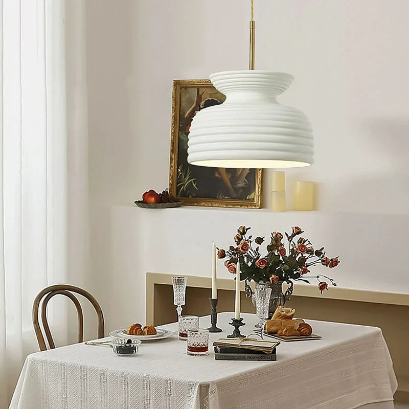 lustre nordique minimaliste led style crème pour restaurant