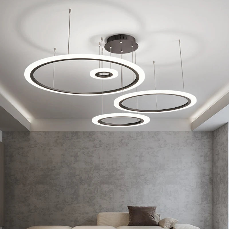 lustre led moderne minimaliste nordique anneau italien créatif