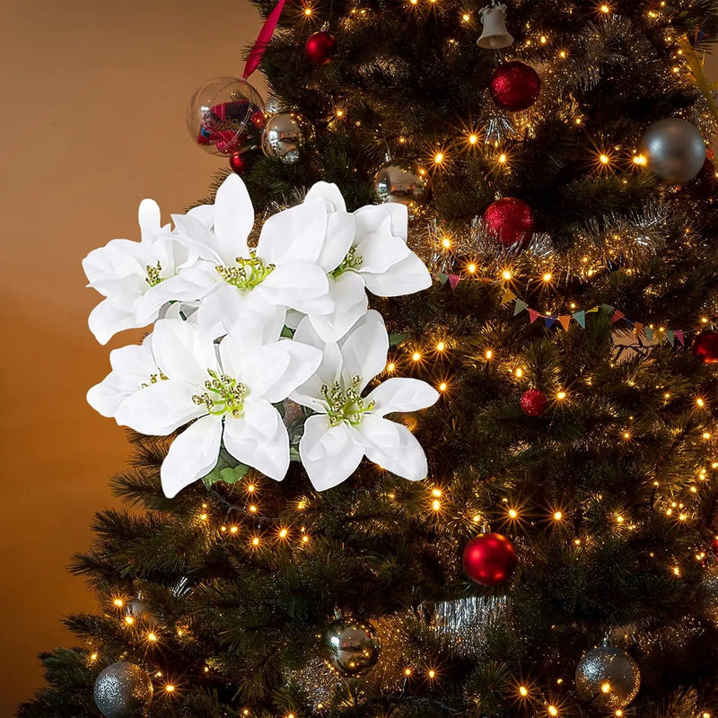 lot de bouquets de fleurs artificielles pour Noël et Nouvel An