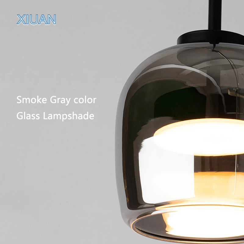 xiuan lampe de chevet à suspension en verre simple pour luminaires