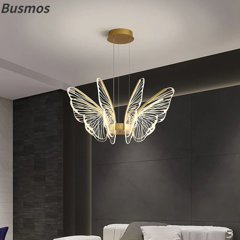 lustre led papillon design nordique moderne pour intérieur décoratif