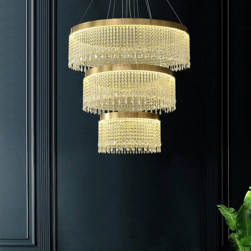 lustre en cristal led design moderne pour intérieur élégant