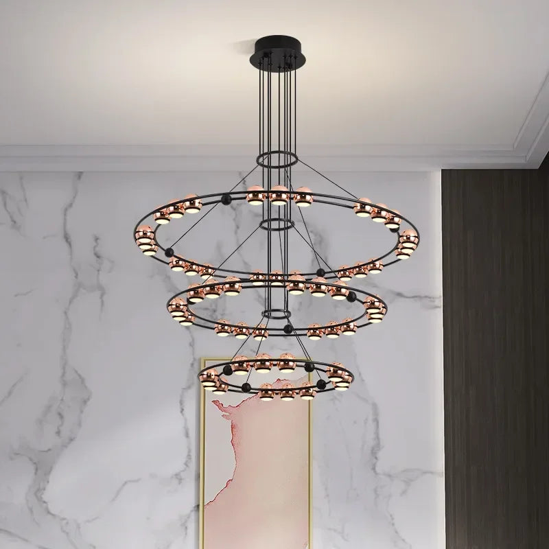 lustre led moderne en forme de haricot pour salon luxueux