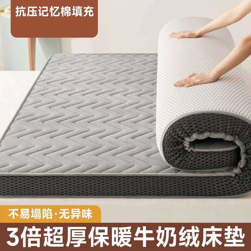 matelas chaud en velours pour automne et hiver avec latex et mémoire de forme