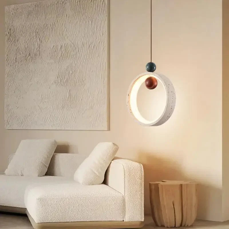 suspension à led en pierre naturelle pour intérieur moderne