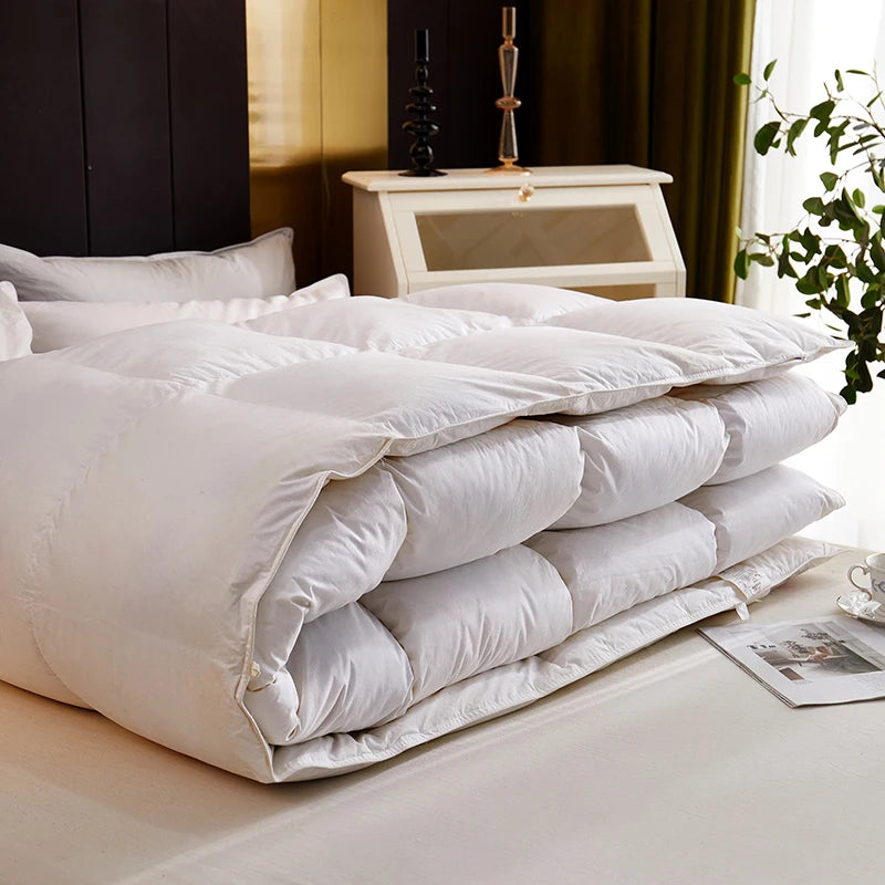 couette en duvet d'oie douce pour hiver et automne