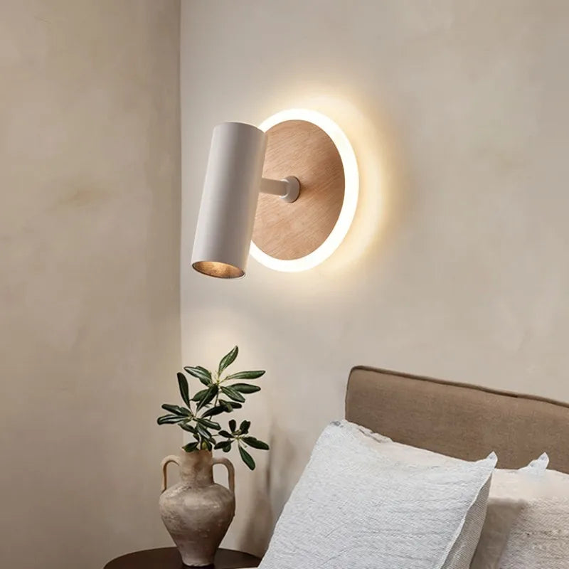 applique murale led pivotante pour lecture ambiance wabi-sabi