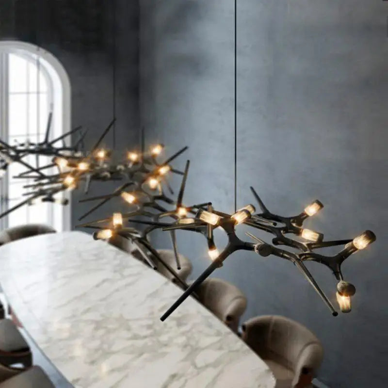 lustre led de luxe postmoderne pour restaurant et villa