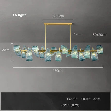 lustre en verre cristal LED pour un éclairage élégant