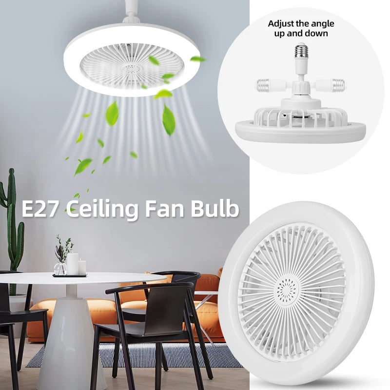 Fan Luster Silent Ceiling Fan Light with Remote Lamp E27 Control Bedroom Living, Home Lighting Source, Ac85-265v  Ceiling Fan