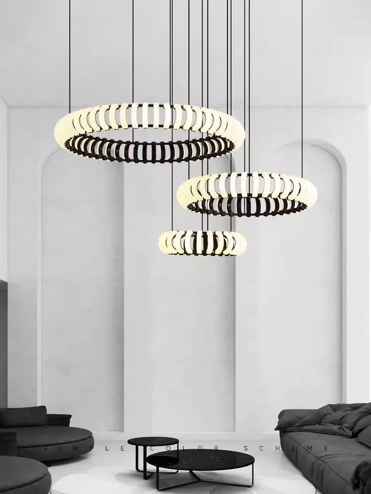 lampe pendante design moderne led ronde nordique pour décor atmosphérique