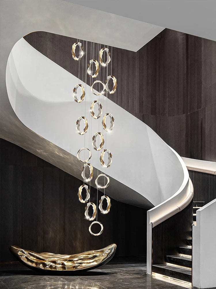 lustre design nordique pour loft et escaliers élégant