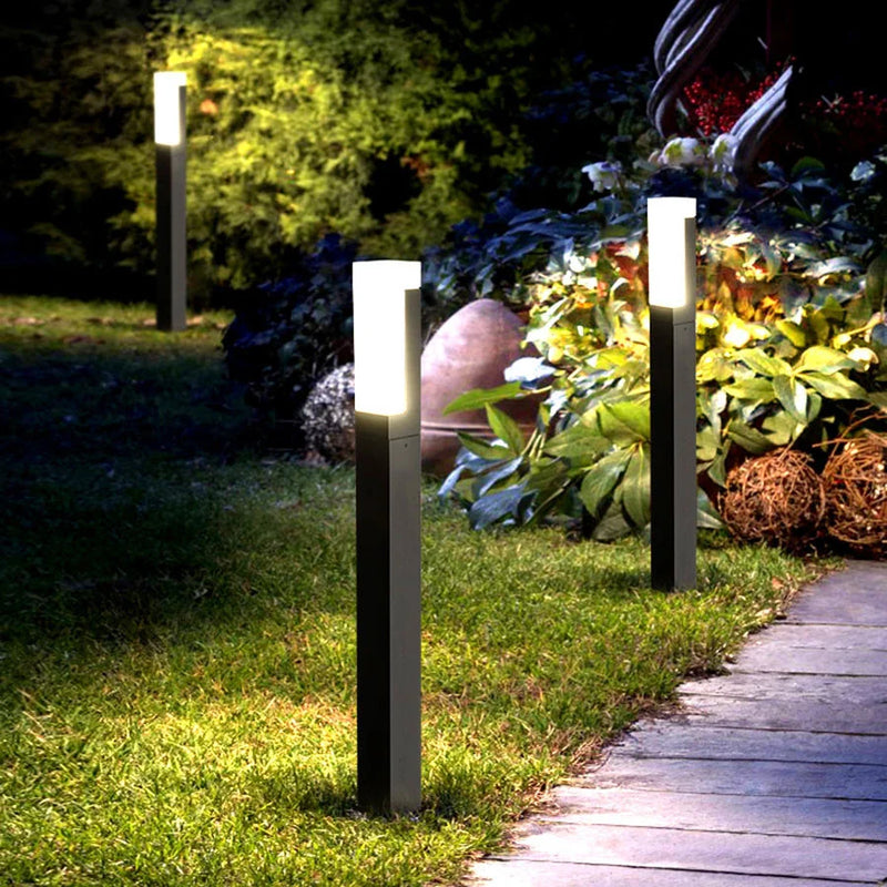 bornes lumineuses led étanches avec détecteur de mouvement pour jardin extérieur