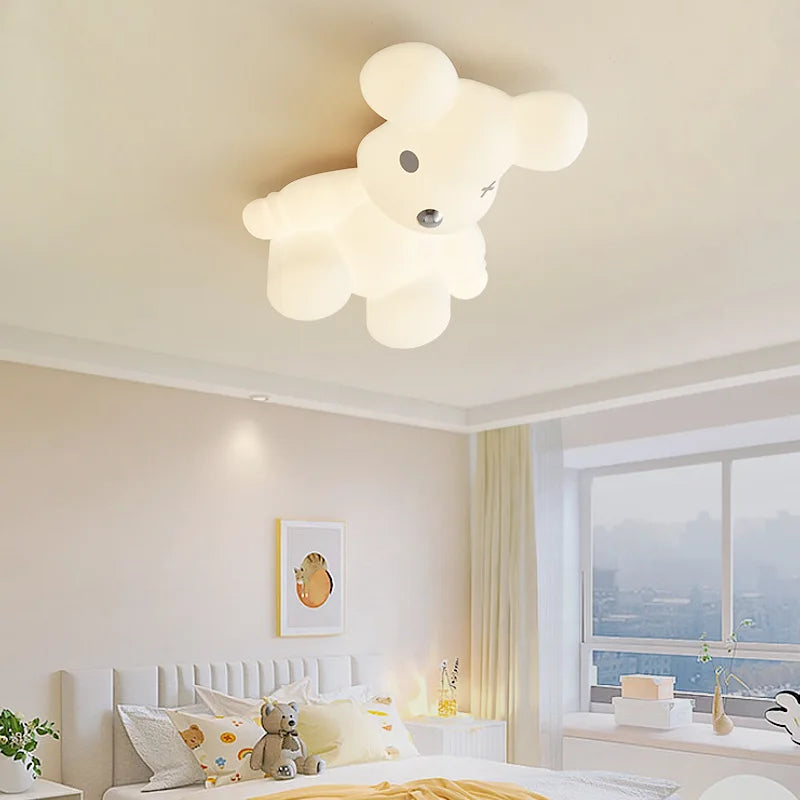 plafonnier ours blanc design moderne pour chambre d'enfant