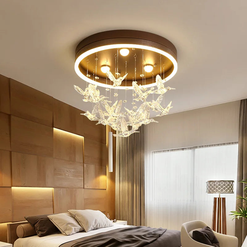 lustre led en cristal créatif chaud et romantique moderne