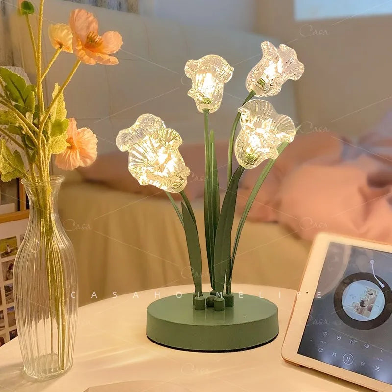 lampe de sol led en forme de fleur nordique décorative pour intérieur