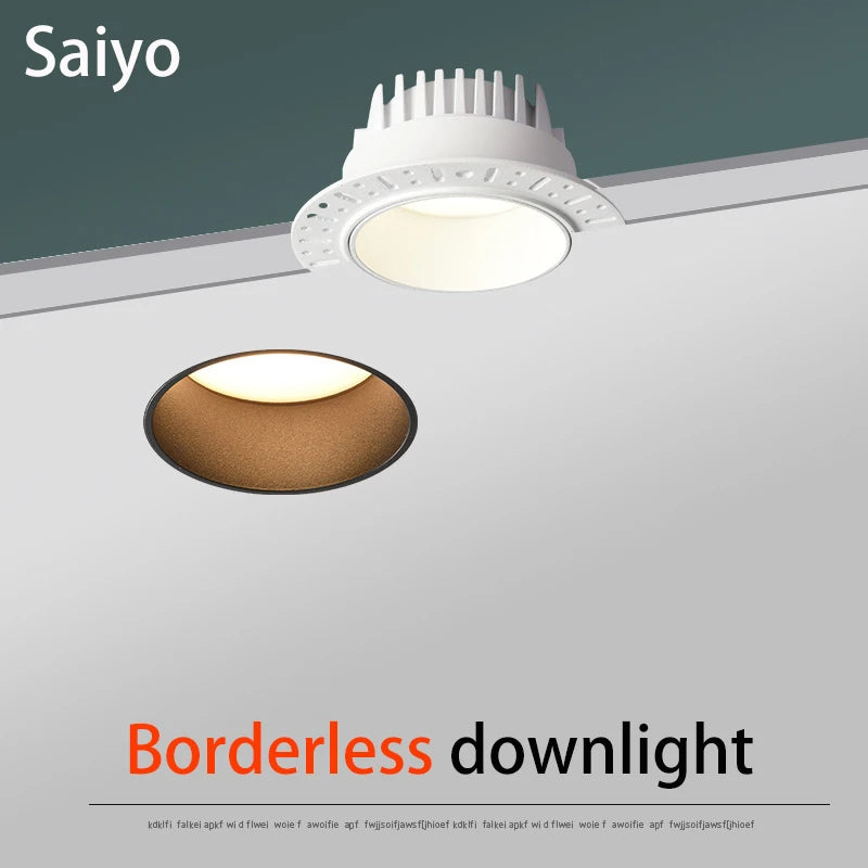 led sans bordure downlight spots remplaçables encastrés pour éclairage intérieur