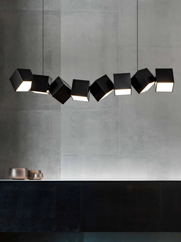 lustre moderne simple nordique luxe longue barre suspension lampe