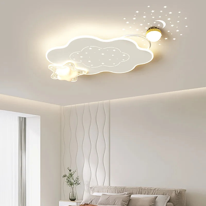 Luxury Minimalist Living Room LED Ceiling Light Starry Sky Projection Metal Cloud Ceiling Lamp For Bedroom Dining Table Home