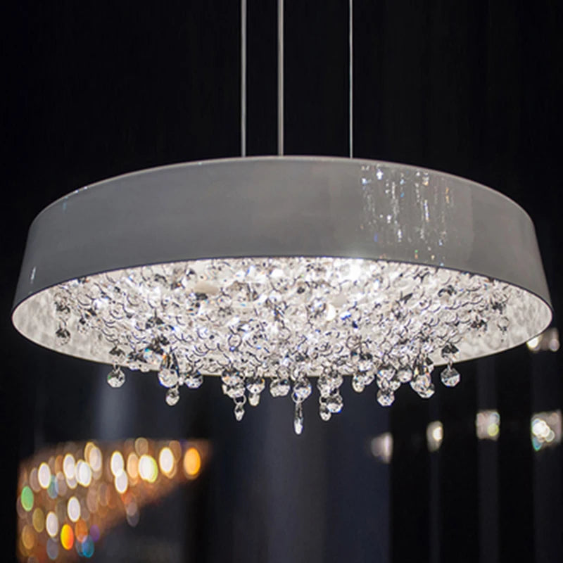 lustre en cristal moderne noir et blanc pour décoration intérieure