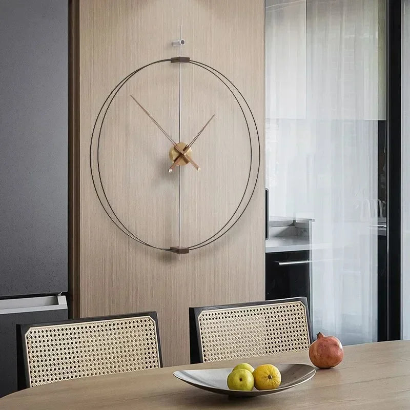 horloge murale silencieuse design en bois pour décoration moderne