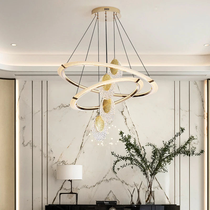 lustre en cristal lumineux moderne pour décoration intérieure élégante