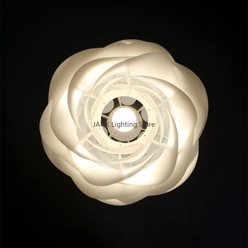 lustre design danois romantique acrylique pétale éclairage white rose