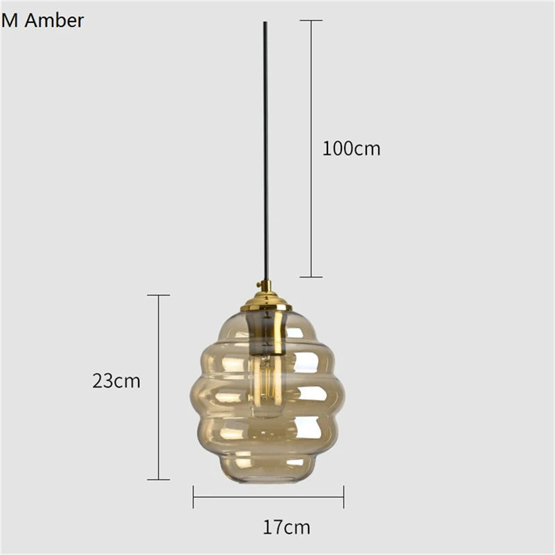 suspension en verre teinté design moderne pour éclairage intérieur