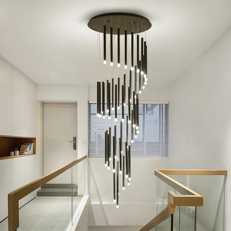 lustre escalier minimaliste moderne duplex rotatif personnalité créative