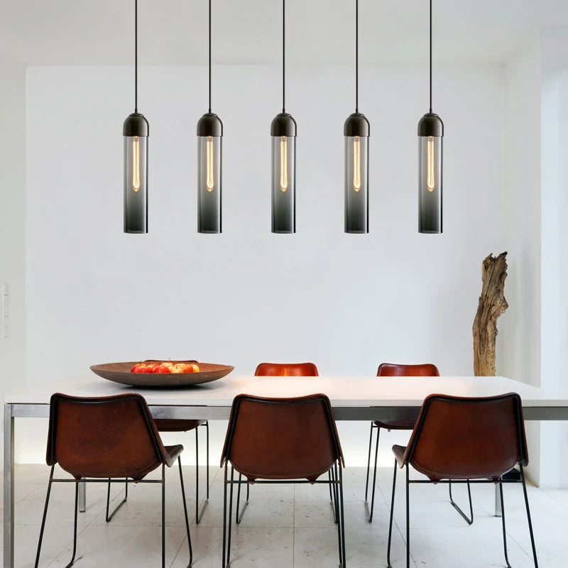 Suspension LED moderne en verre gris