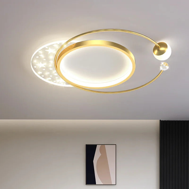 plafonnier led doré style nordique créatif pour toute la maison