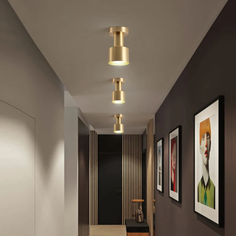 Balcony, American All Copper Ceiling, Small Ceiling Lamp, Nordic Modern Simple Cloakroom, Creative Porch, Entrance Hall Lamp