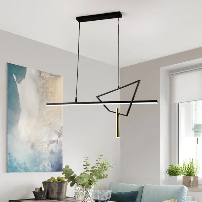 suspension géométrique en led pour intérieur moderne et élégant