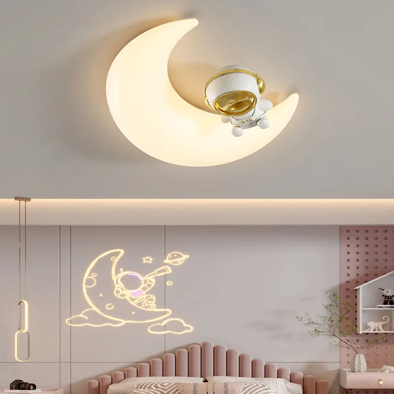 Cartoon Children's Ceiling Lamp Bedroom Ceiling Light Astronaut Star Cloud Moon Lights for Girl Boy Student Baby Room Lighting