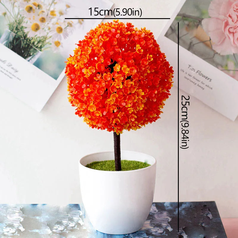 arbre artificiel bonsaï avec fleurs pour décoration intérieure