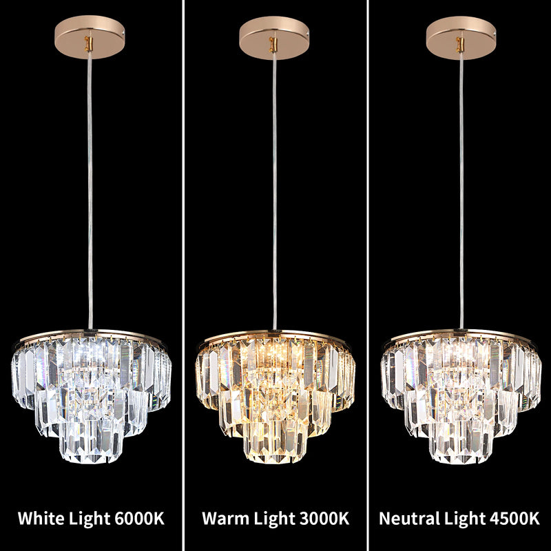 lustre moderne en cristal k9 avec lumière led suspendue