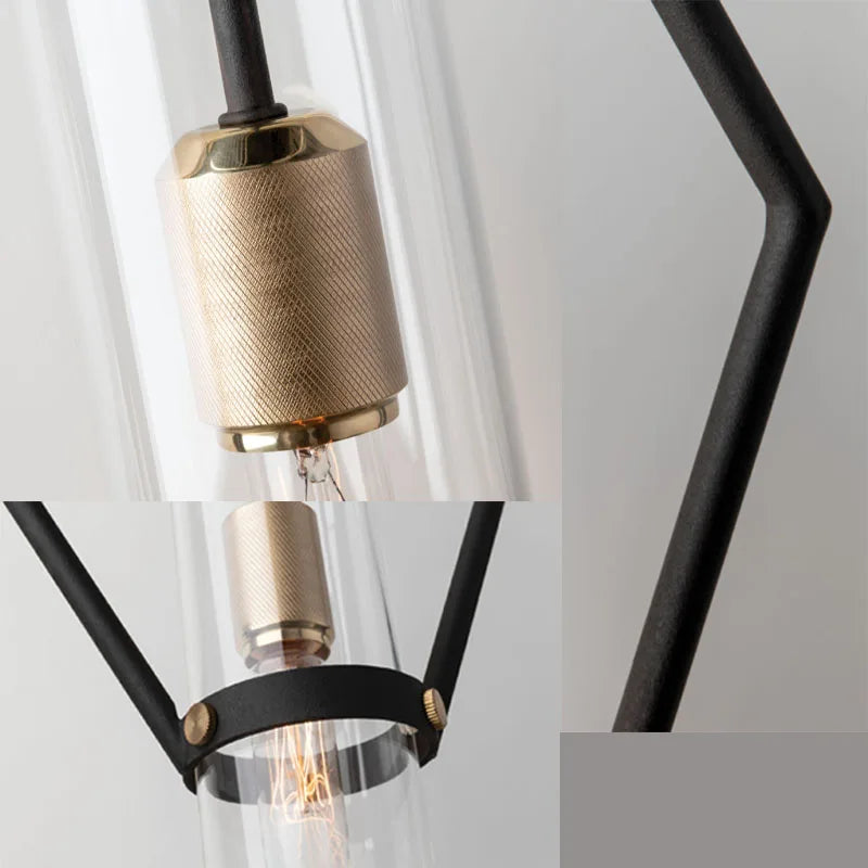 lampes suspendues post-modernes en verre transparent avec cordon ajustable