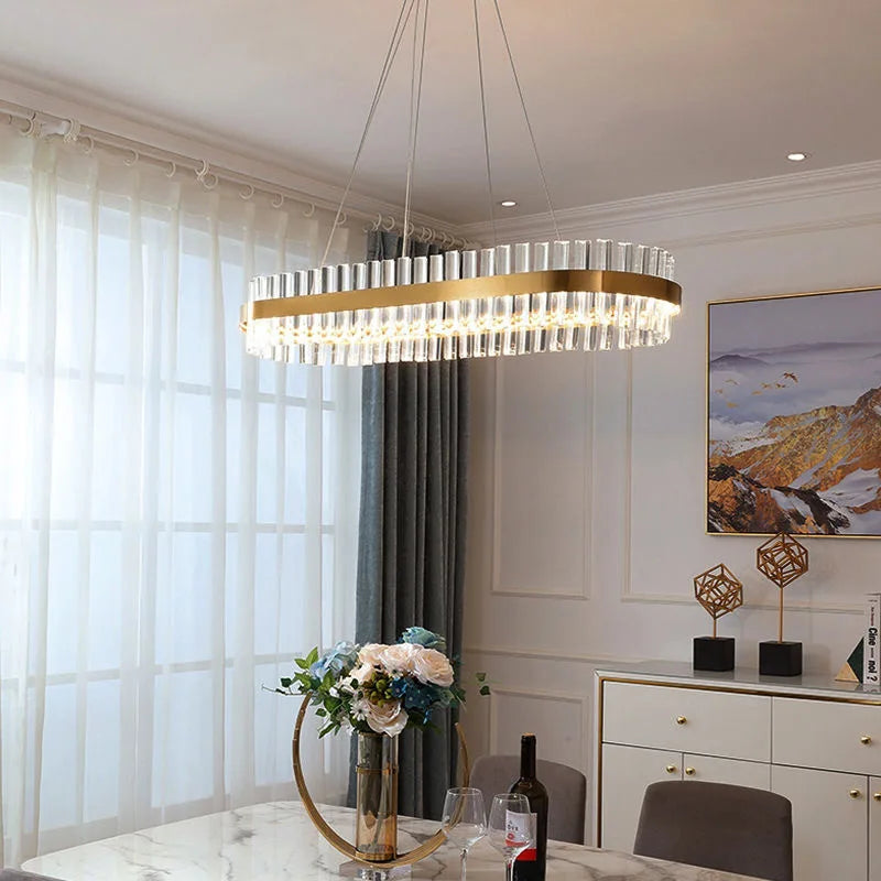 lustre led moderne en cristal pour un éclairage élégant