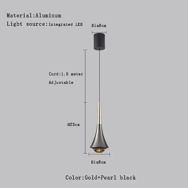 lustre led nordique anti-éblouissant en aluminium à intensité variable