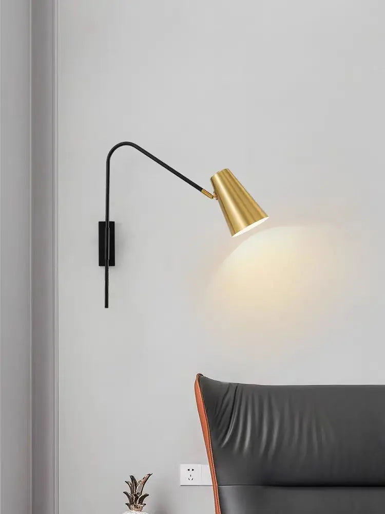 Minimally Adjustable Bedroom Bedside Wall Lamp, Long Arm Dining Room Wall Lamp, Nordic Long Pole Industrial Style Swing Arm Lamp