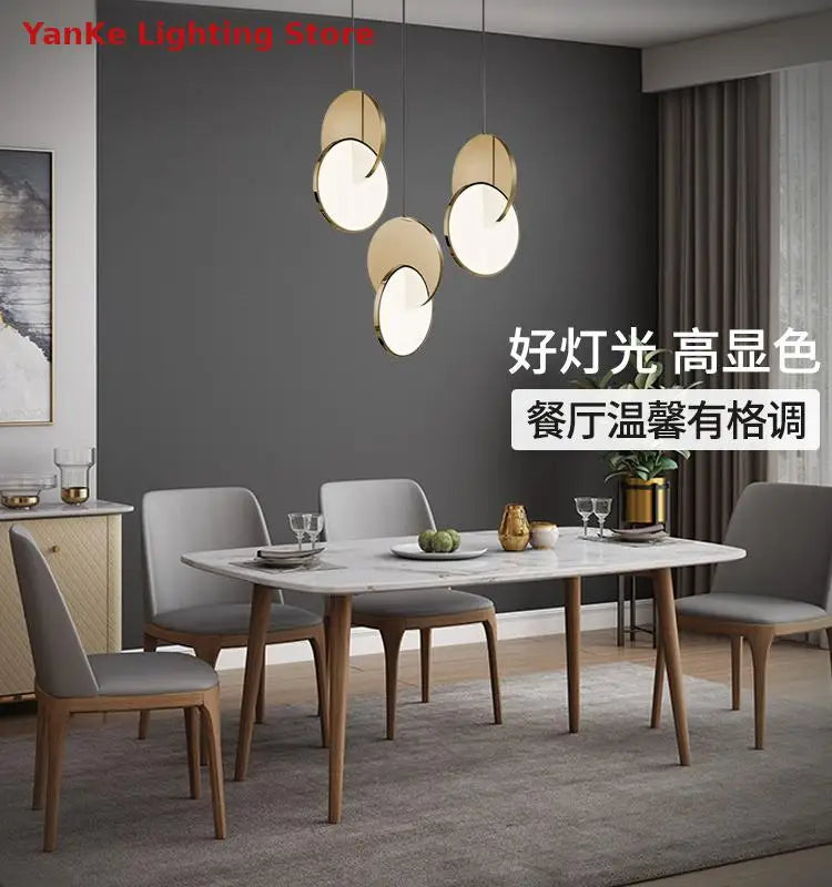 Nordic creative bar restaurant post-modern simple bedroom bedside designer single head net red light luxury art chandelier