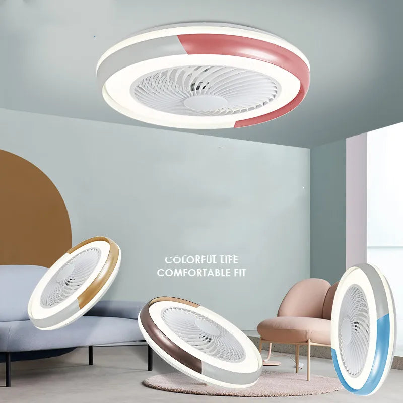 plafonnier moderne nordique avec ventilateur led intelligent et silencieux