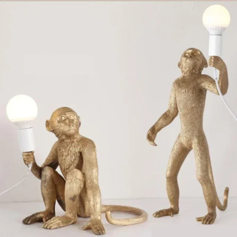 lustre rétro créatif en forme de singe pour cafés et restaurants