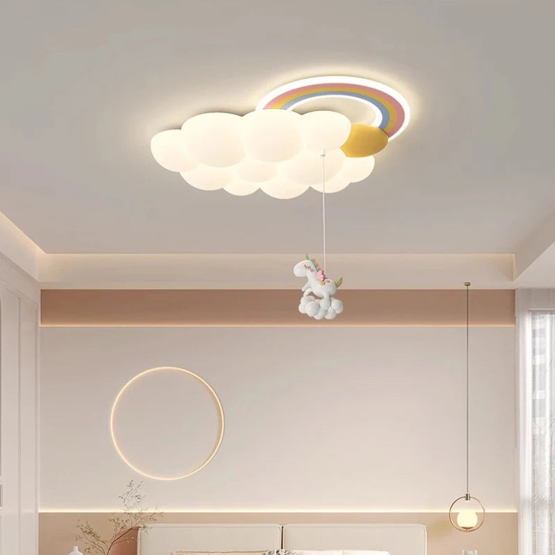 plafonnier led nuage arc-en-ciel pour chambre enfant