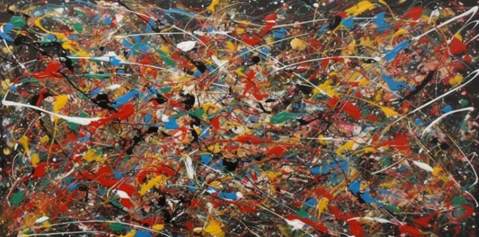 toile moderne abstraite style jackson pollock décoration intérieure colorée