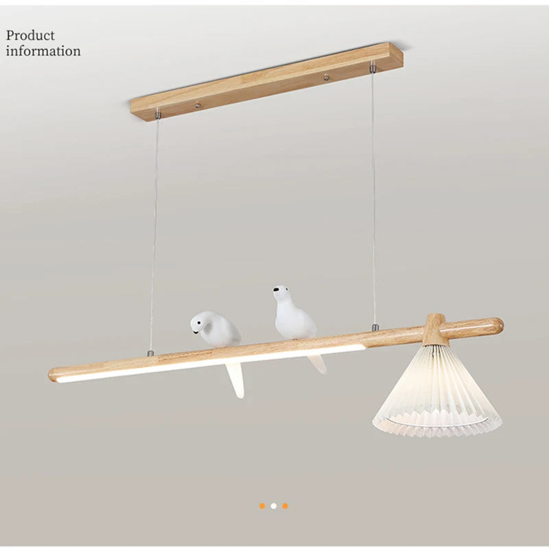 lustre moderne en bois suspension créative pour décoration intérieure