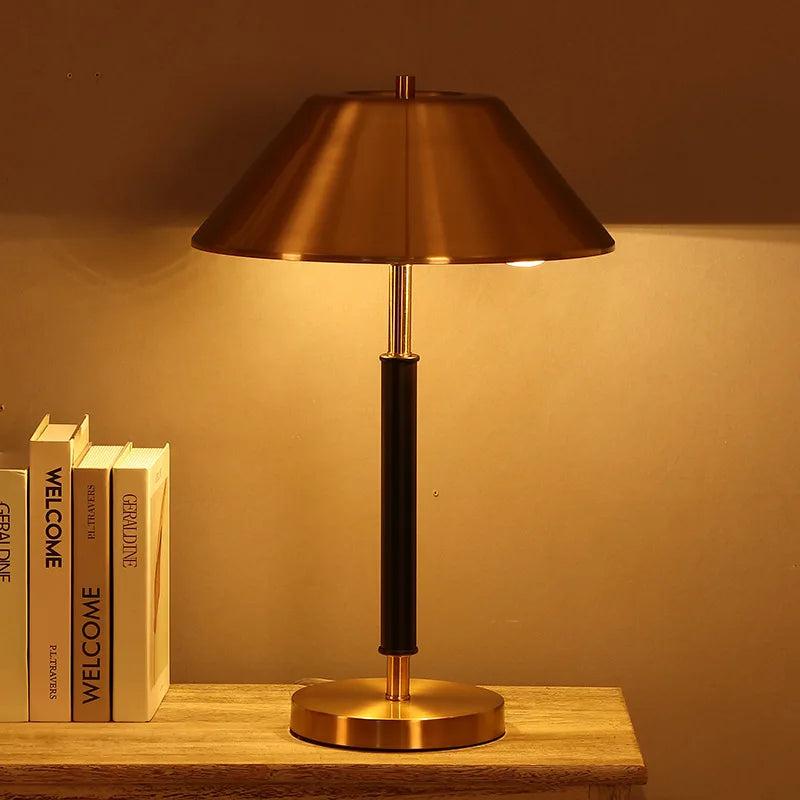 Nordic Copper Table Lamp with Changeable Bulb Led Desk Light for Bedroom Living Room