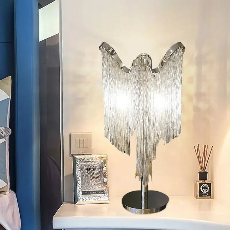 lampadaire postmoderne de luxe avec chaîne en aluminium style nordique italien